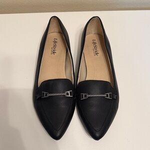 Life Stride Women's Black Pointed Loafers